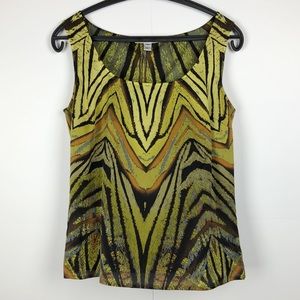 Saint John Silk Sleeveless Animal Print Blouse